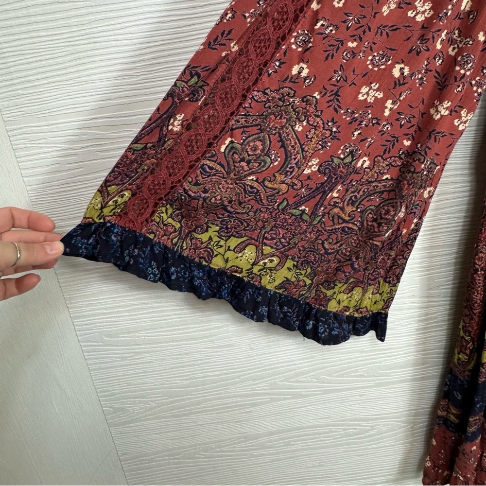 Angie Floral Bell Sleeve Lace Boho Festival Dress Large - Picture 6 of 11